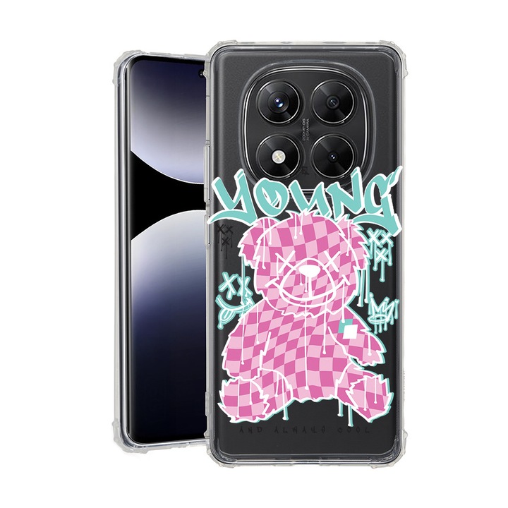 BestCase® Husa pentru Xiaomi Redmi Note 15 Pro Plus 5G cu Design Teddy Bear Forever Young, Anti Shock, Reinforced 4 Corners, 2078502 AS 1566