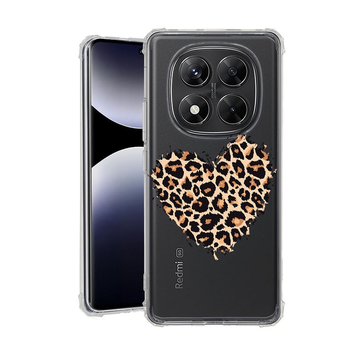 BestCase® Husa pentru Xiaomi Redmi Note 15 Pro Plus 5G cu Design Leopard Heart, Anti Shock, Reinforced 4 Corners, 2078502 AS 761
