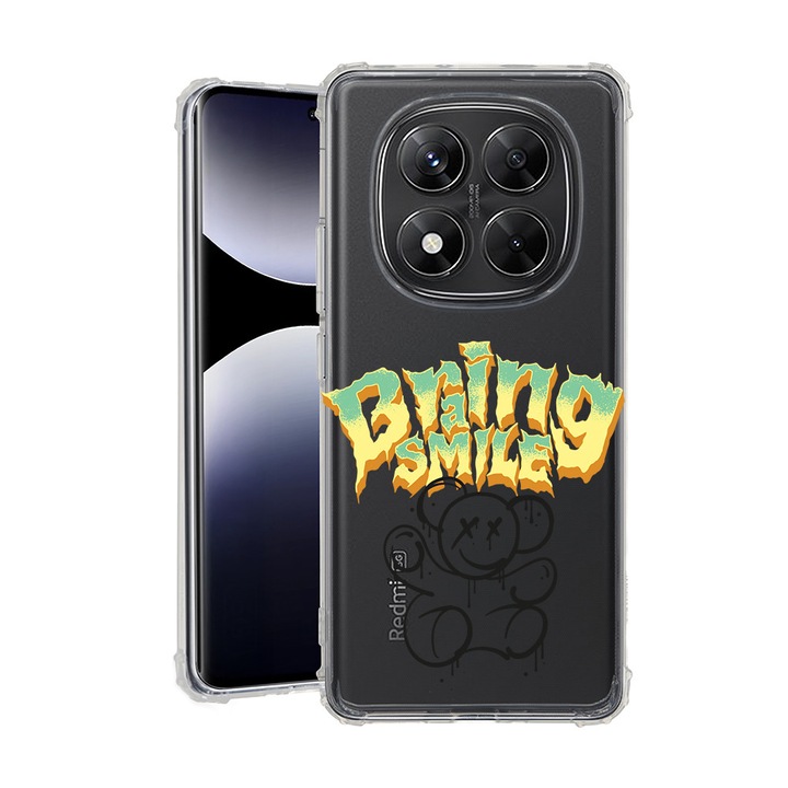 BestCase® Husa pentru Xiaomi Redmi Note 15 Pro Plus 5G cu Design Teddy Bear Braing Smile, Anti Shock, Reinforced 4 Corners, 2078502 AS 1557