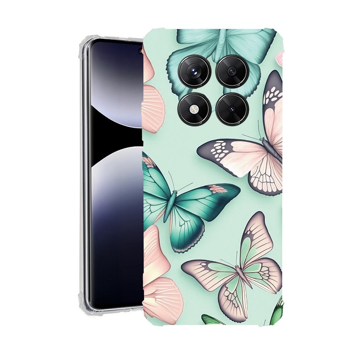 BestCase® Husa pentru Xiaomi Redmi Note 15 Pro Plus 5G cu Design Butterfly Pattern, Anti Shock, Reinforced 4 Corners, 2078502 AS 1227