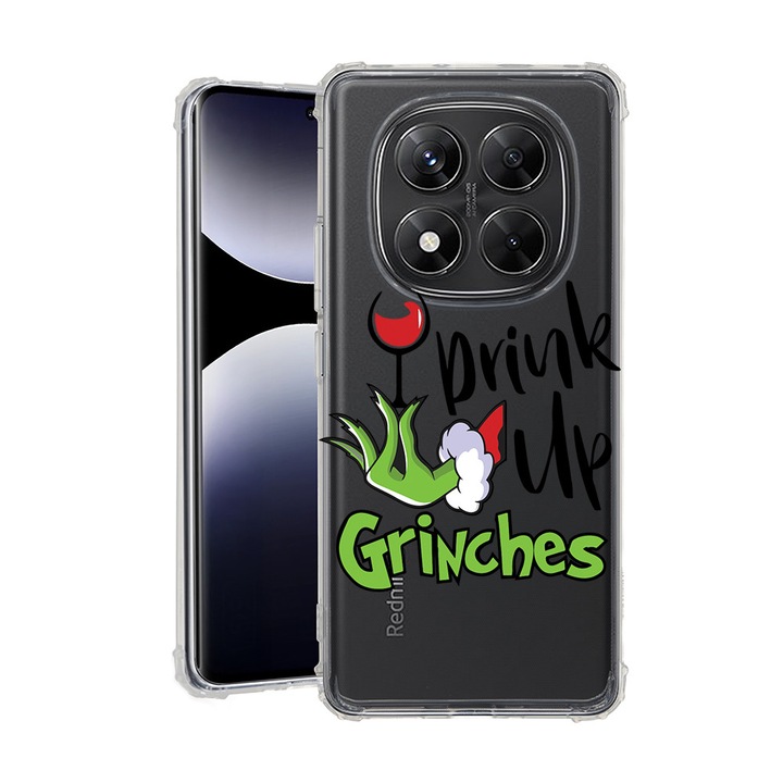 BestCase® Husa pentru Xiaomi Redmi Note 15 Pro Plus 5G cu Design Grinches - Drink Up, Anti Shock, Reinforced 4 Corners, 2078502 AS 1601