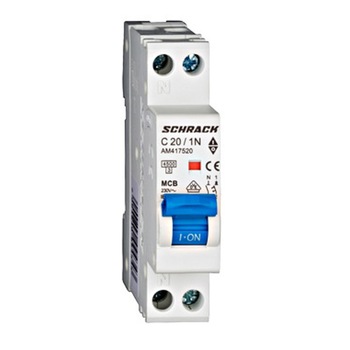 Intreruptor automat AMPARO, 4,5kA, C20A, 1P+N, 1modul SCHRACK Intreruptor automat AMPARO, 4,5kA, C20A, 1P+N, 1modul SCHRACK