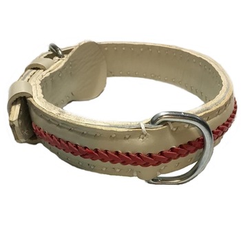 Zgarda caine din piele naturala, dublata, cu impletitura. (70cm / 40mm / 10mm) Zgarda caine din piele naturala, dublata, cu impletitura. (70cm / 40mm / 10mm)