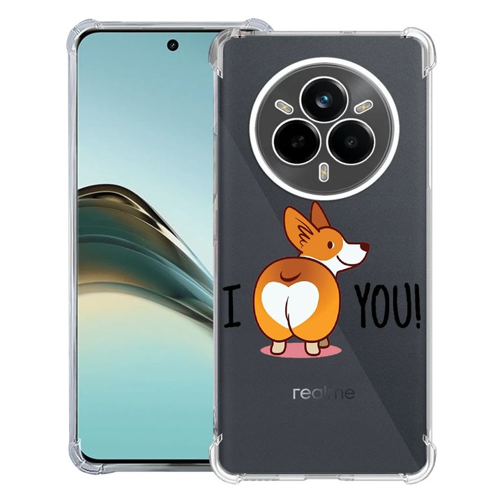 Силиконов калъф BestCase за Realme 14 Pro Plus, Sweet doggy Emoji, Air-Cushion Technology, 1.5MM Anti Shock, 1997763 AS 593