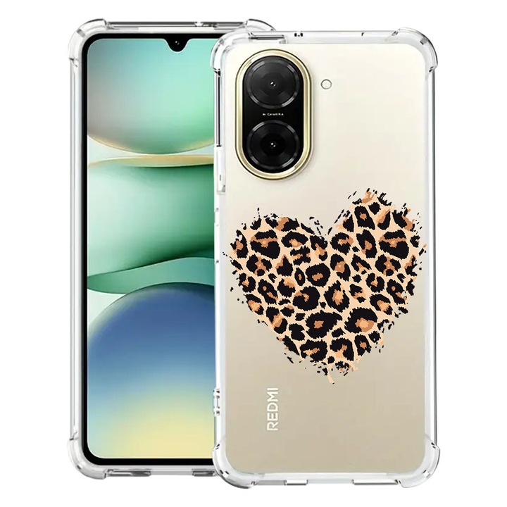BestCase® Husa Anti Shock pentru Xiaomi Redmi A5, Leopard Heart, 2030996 AS 761