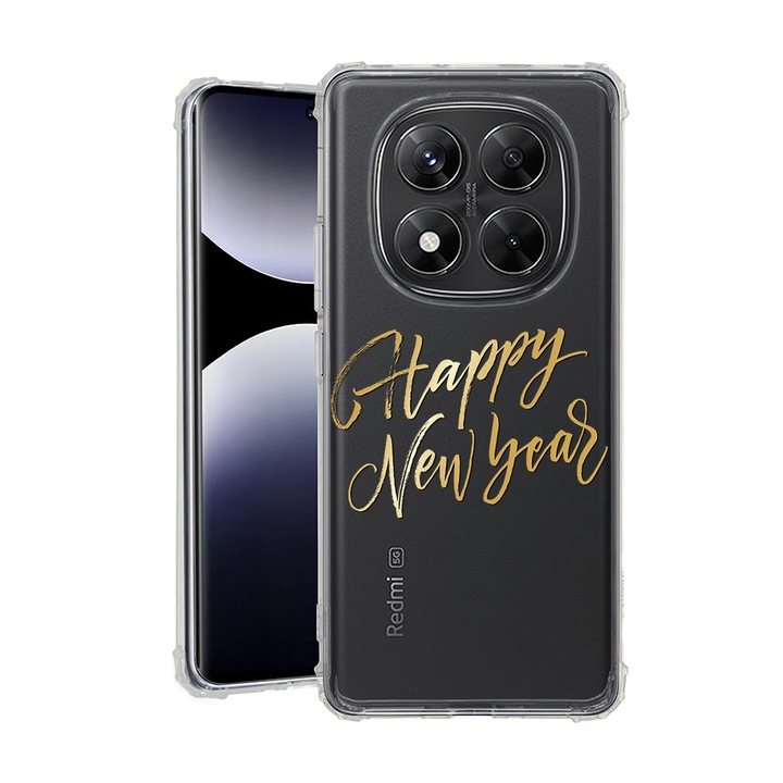 BestCase® Husa pentru Xiaomi Redmi Note 15 Pro Plus 5G cu Design Happy New Year, Anti Shock, Reinforced 4 Corners, 2078502 AS 1825