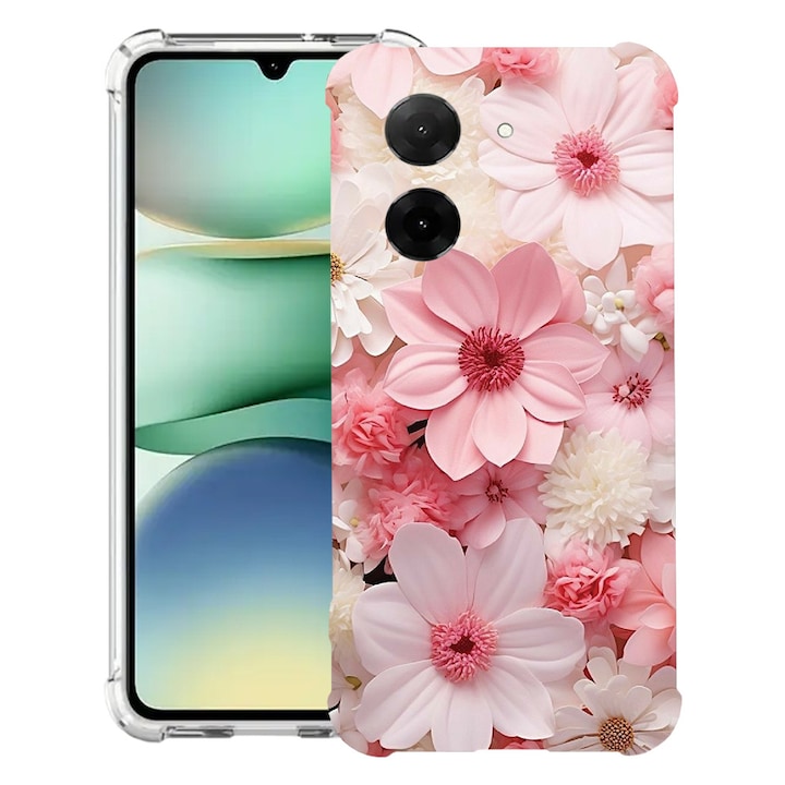 BestCase® Husa Anti Shock pentru Xiaomi Redmi A5, Pink And White Daisy, 2030996 AS 1145