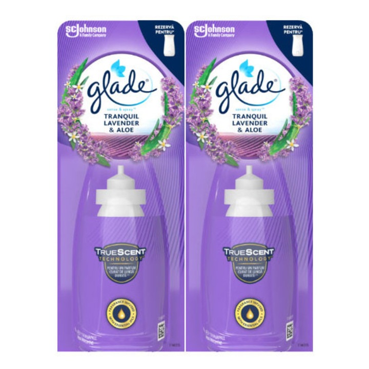 Glade Sense & Spray Tranquil Levendula és Aloe szobai légfrissítő utántöltő, 2x18 ml