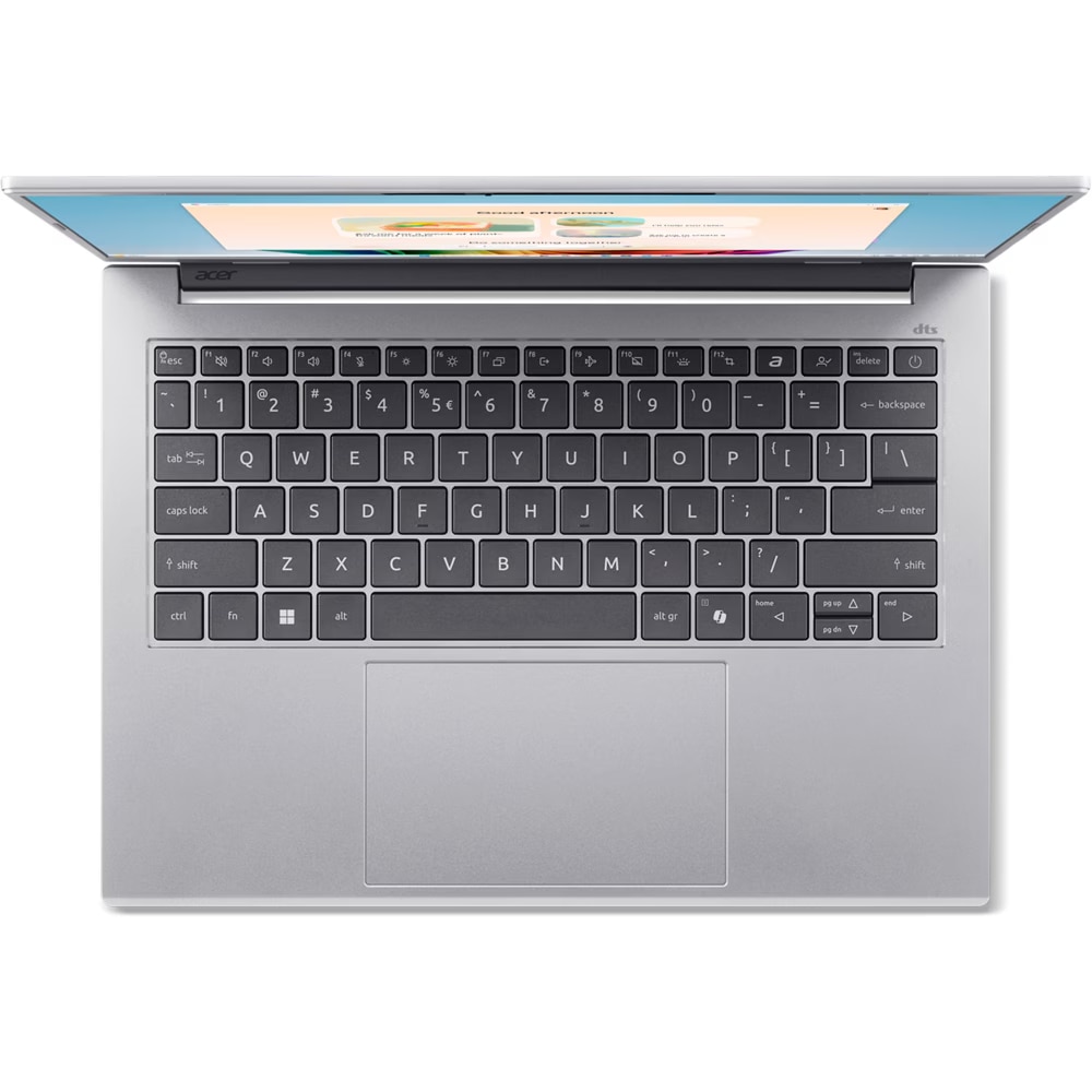 Laptop Acer Aspire 14 AI OLED A14-53M-54TU cu procesor Intel® Core™ Ultra 5 226V pana la 4.5GHz, 14", WUXGA, OLED, 16GB LPDDR5X RAM, 512 GB SSD, Intel® Arc™ Graphics 130V, No OS, Pure Silver