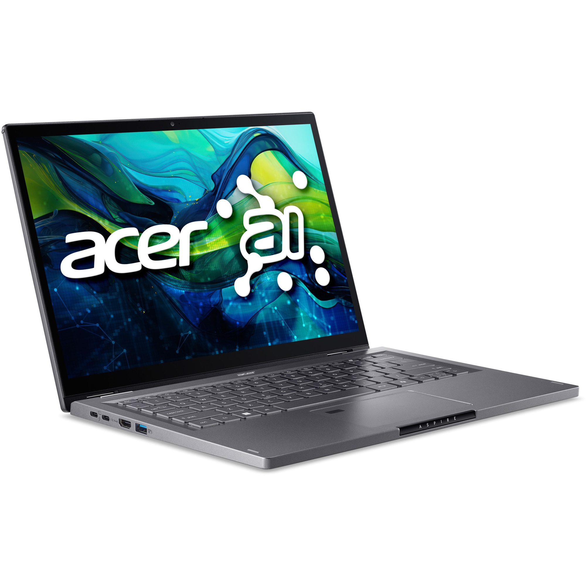 Laptop Acer Aspire Spin 14 ASP14-52MTN-55MD cu procesor Intel® Core™ Ultra 5 115U pana la 4.2GHz, 14", WUXGA, IPS, Touch, 16GB LPDDR5X RAM, 1TB SSD, Intel® Graphics, Windows 11 Home, Steel Gray