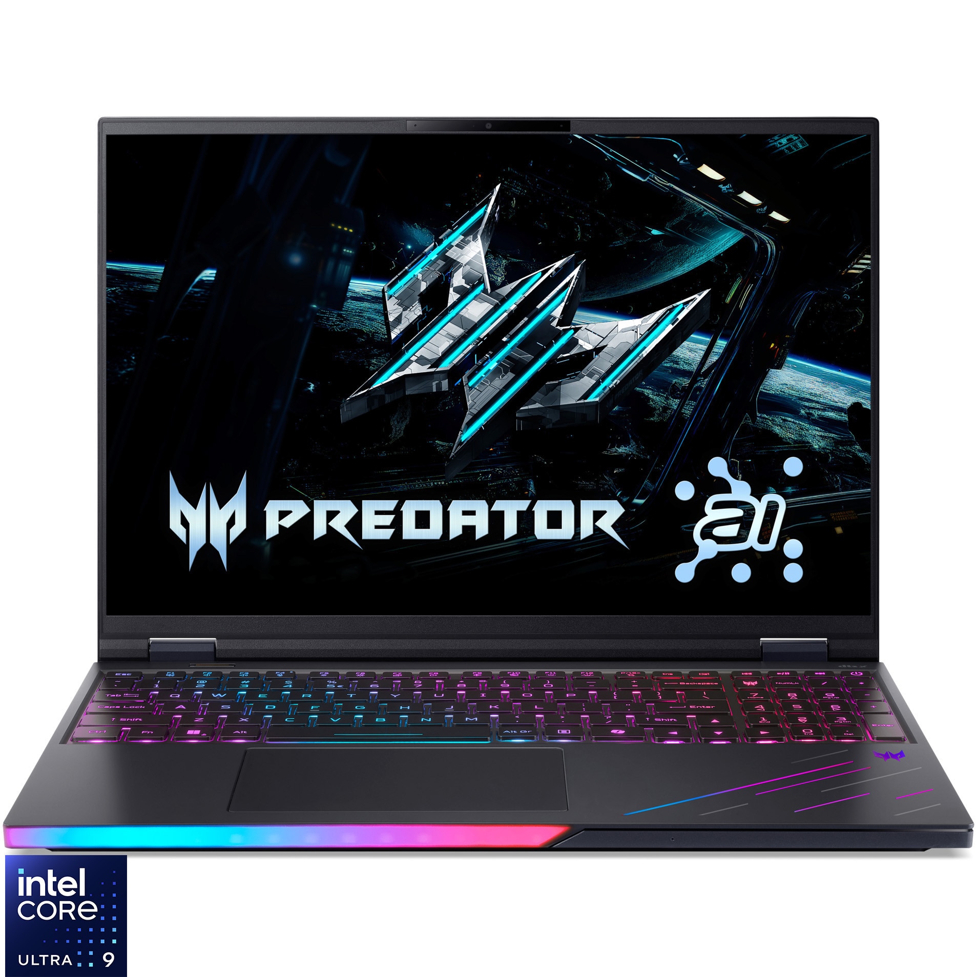 Laptop Acer Predator Helios 16 AI PH16-73-98K9, 16 inch 2560 x 1600, Intel Core Ultra 9 275HX 24 C / 24 T, 2.7 GHz - 5.4 GHz, 40 MB cache, 64 GB DDR5, 2 TB SSD, Nvidia GeForce RTX 5070 Ti, Windows 11 Pro, Negru