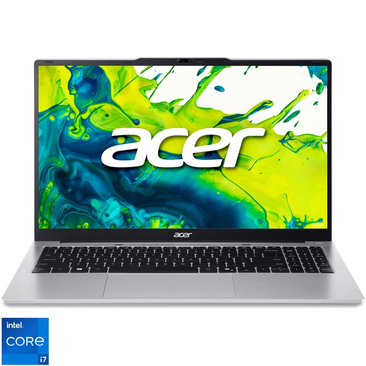 Acer Aspire Lite 15 AL15-72P-71X1 laptop Intel® Core™ i7-13620H processzorral, akár 4.90 GHz-ig, 15.6'', Full HD, IPS, 16GB DDR5 RAM, 1TB SSD, Intel® UHD Graphics 64GB, No OS, Tiszta ezüst