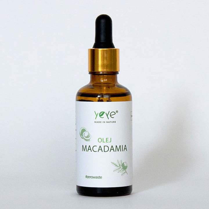 Kozmetikai olaj, yeye, hidegen sajtolt makadámia, finomítatlan, 50ml, 100%-ban természetes, hidratáló, regeneráló, szín: színtelen, tartalom: 50ml, anyag: olaj, tulajdonságok: intenzív hidratálás, gyorsítja a gyógyulást, gyulladáscsökkentő