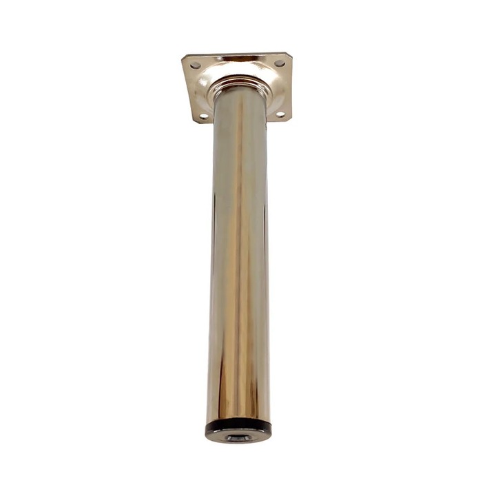 Picior mobila, Ø 30 mm, H 200 mm, metal, argintiu, periat