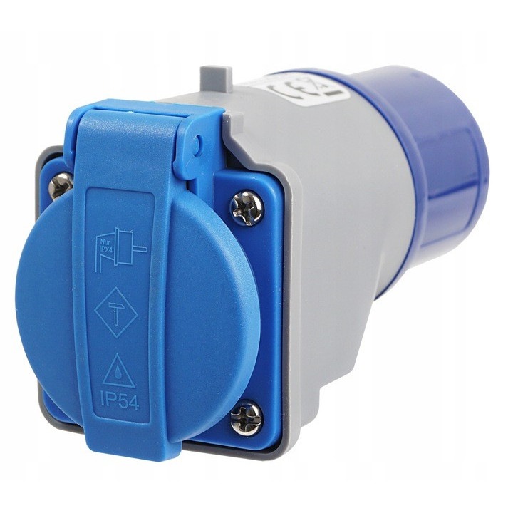 Adaptor priza portabil ADELID CEE 16A, 3 poli, 250V, IP54, 115x65x55mm