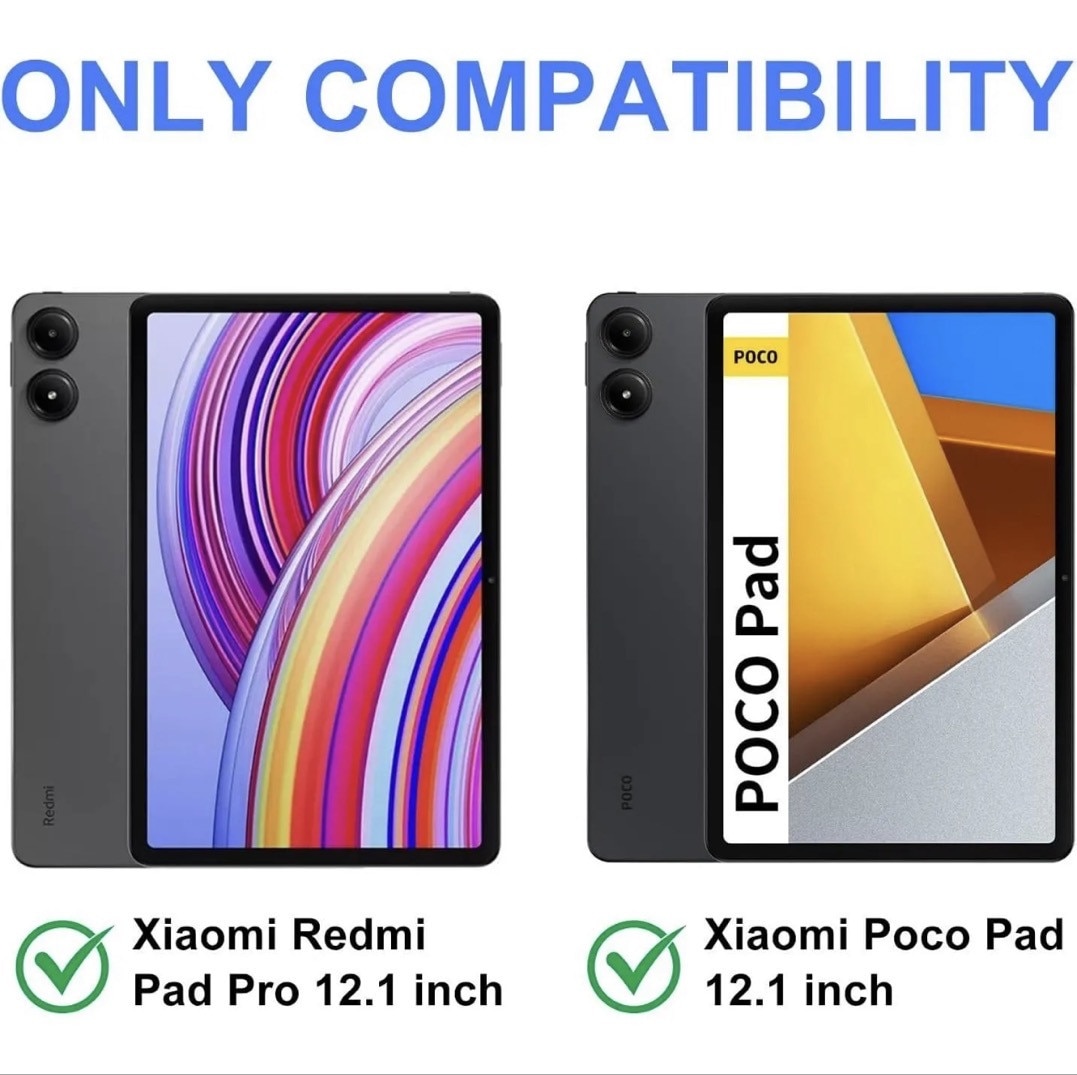 Husa de protectie tableta pentru Redmi Pad Pro/Xiaomi Poco Pad 12.1'' 2024, cu protectie automata de somn, Negru