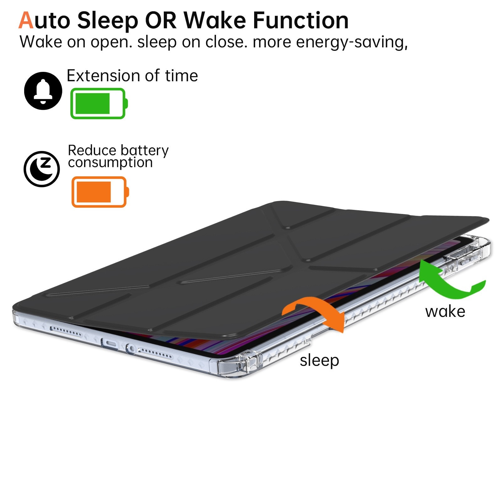 Husa de protectie tableta pentru Redmi Pad Pro/Xiaomi Poco Pad 12.1'' 2024, cu protectie automata de somn, Negru
