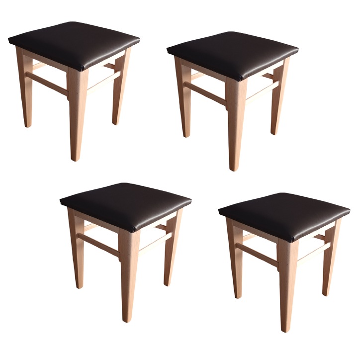 Set tabureti, 4 bucati, sezut marou