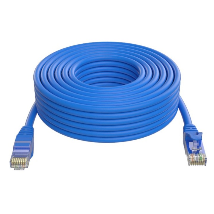Cablu FTP internet Vision Touch 15 metri, albastru Cat 6, RJ45, VFTP15-BLU