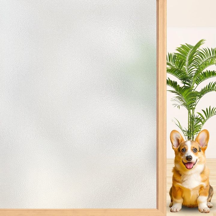 Folie Decorativa Geam si Ferestre MONDESA®, 60x300 cm, Protectie Solara si Intimitate pentru Baie/Birou/ Geamuri Termopan, Anti-UV, Confidentialitate Zi si Noapte, Usor de Aplicat, Aspect Mat Elegant