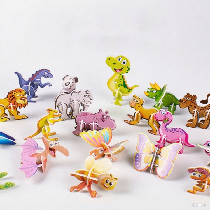 3D пъзел, BOMSTOM, 5 теми, 125 части, от хартия, безопасен материал, многоцветен