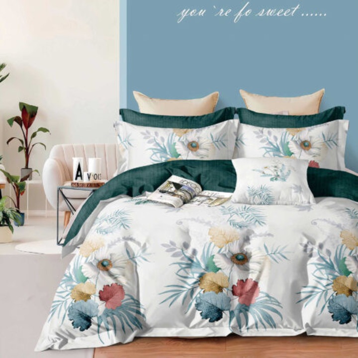 Set lenjerie de pat Ralex Pucioasa, poliester, multicolor, 220x240cm, 200x220cm, 50x70cm