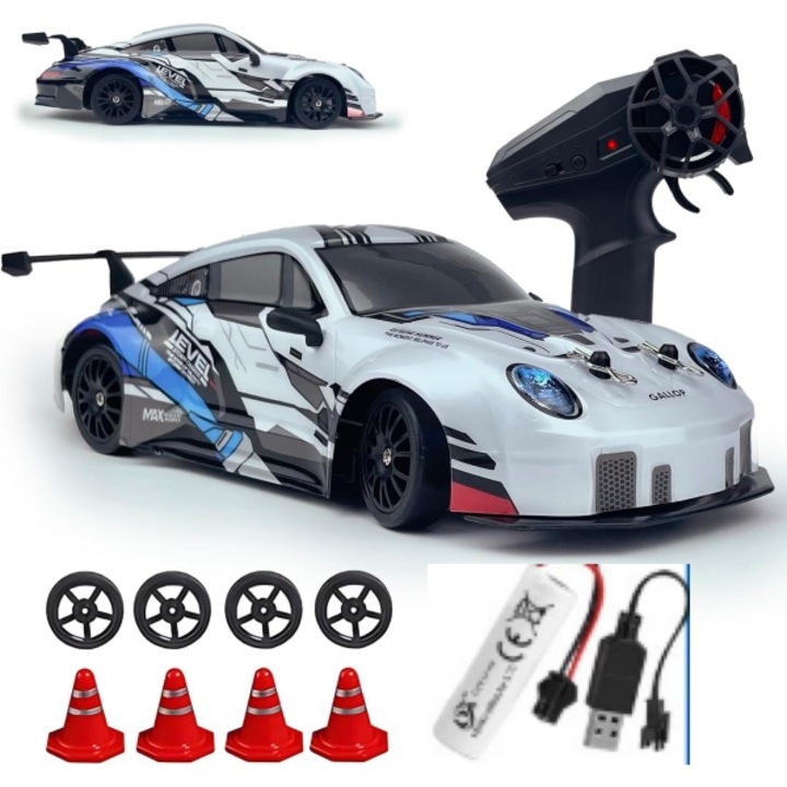 Távirányítós autó Timebox, 911-es modell, az 1:24-es Drift Királya, újratölthető, "játékos szellem" gyűjtő felnőtteknek, kötelező ajándék