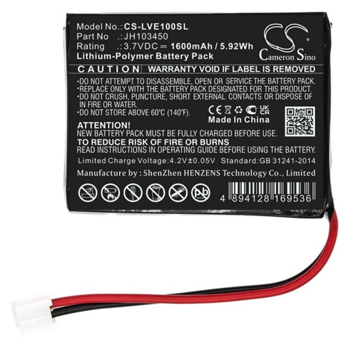 Cameron sino li-polymer akkumulátor, 3.7v, 1600mAh, kompatibilis levana jh103450 kompatibilis-vel
