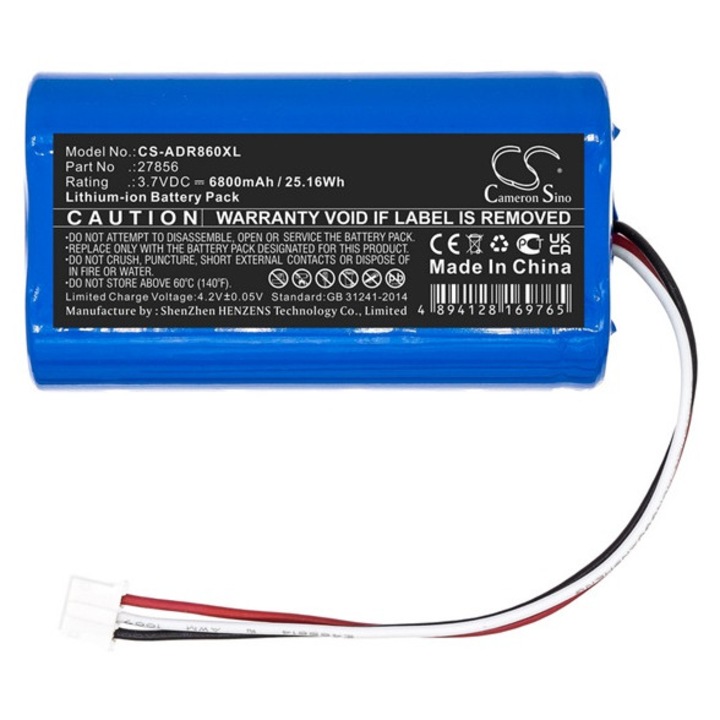 Cameron sino li-ion akkumulátor, 3.7v, 6800mAh, kompatibilis albrecht 27856 kompatibilis-vel
