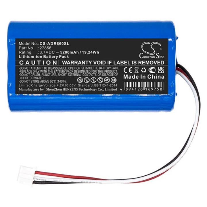 Cameron sino li-ion akkumulátor, 3.7v, 5200mAh, kompatibilis albrecht 27856 kompatibilis-vel