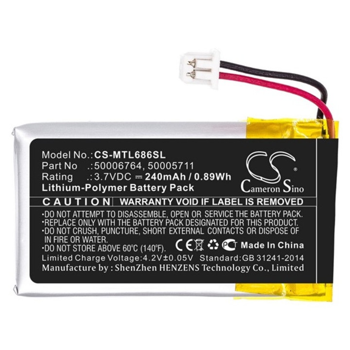 Cameron sino li-polymer akkumulátor, 3.7v, 240mAh, kompatibilis mitel 50005711 kompatibilis-vel