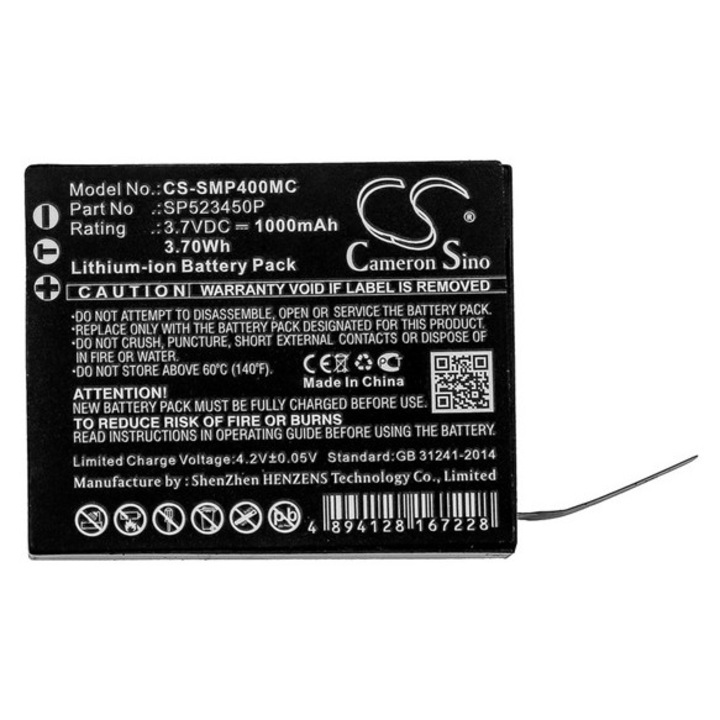 Cameron sino li-ion akkumulátor, 3.7v, 1000mAh, kompatibilis supremo sp523450p kompatibilis-vel
