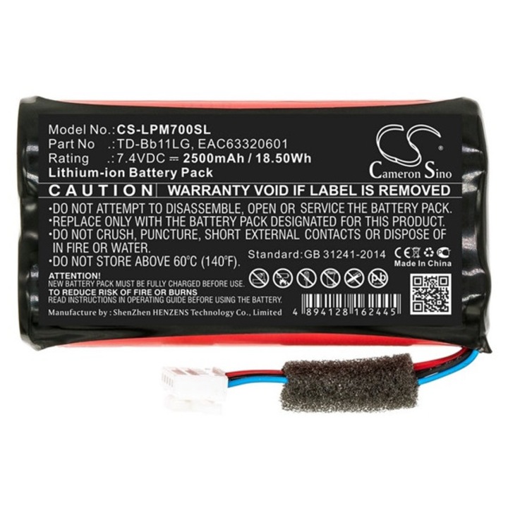 Cameron sino li-ion akkumulátor, 7.4v, 2500mAh, kompatibilis lg eac63320601 kompatibilis-vel