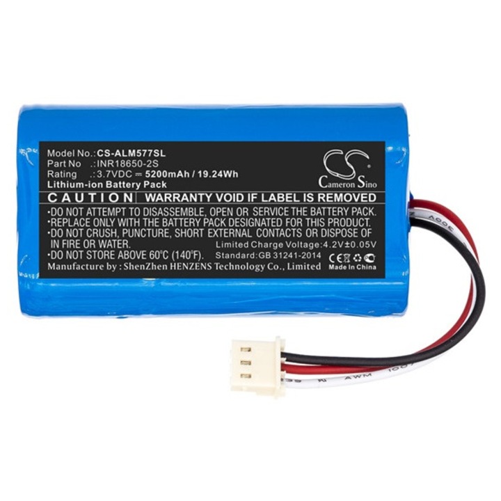 Cameron sino li-ion akkumulátor, 3.7v, 5200mAh, kompatibilis altec lansing inr18650-2s kompatibilis-vel