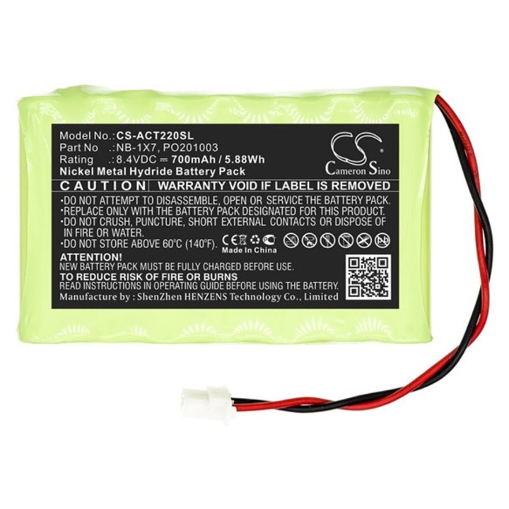 Cameron sino ni-mh akkumulátor, 8.4v, 700mAh, kompatibilis acutrac nb-1x7 kompatibilis-vel