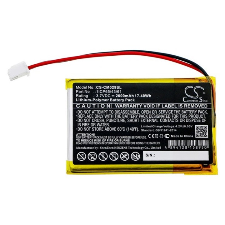 Cameron sino li-polymer akkumulátor, 3.7v, 2000mAh, kompatibilis custom battery pack 1icp65, 43, 61 kompatibilis-vel