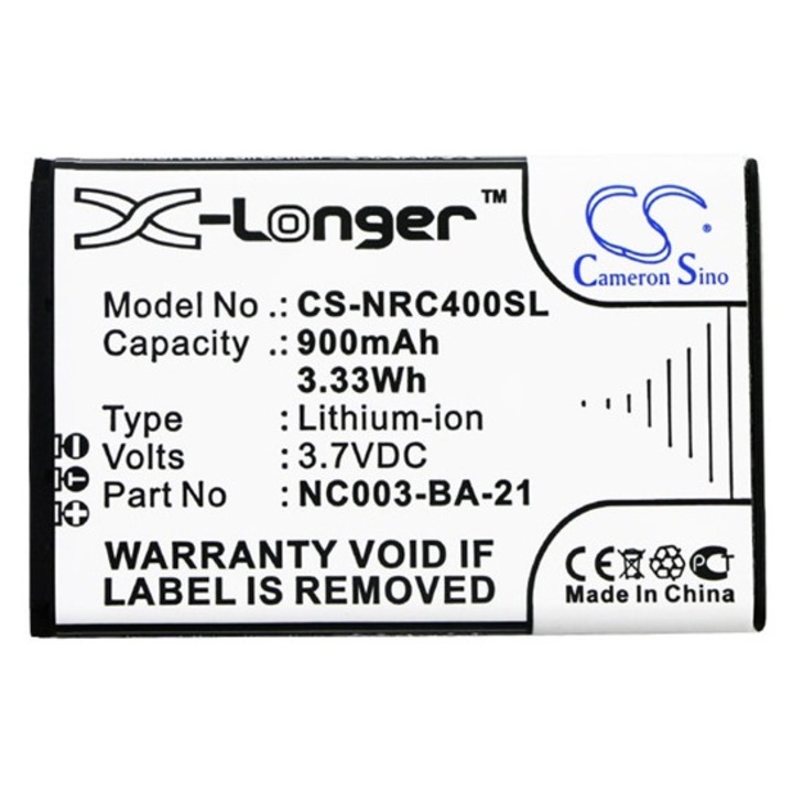 Cameron sino li-ion akkumulátor, 3.7v, 900mAh, kompatibilis nolan nc003-ba-21 kompatibilis-vel