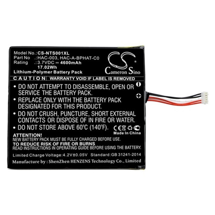 Cameron sino li-polymer akkumulátor, 3.7v, 4600mAh, kompatibilis nintendo hac-003 kompatibilis-vel