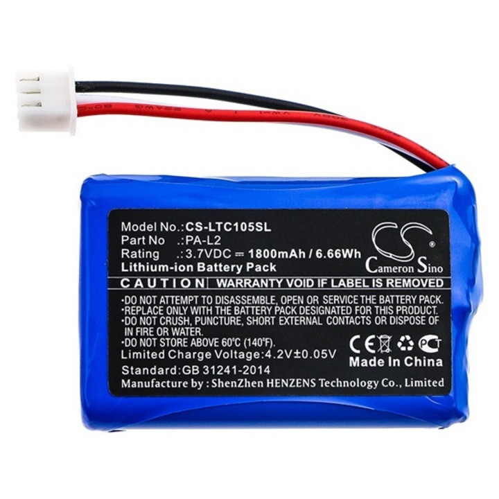 Cameron sino li-ion akkumulátor, 3.7v, 1800mAh, kompatibilis labotect pa-l2 kompatibilis-vel