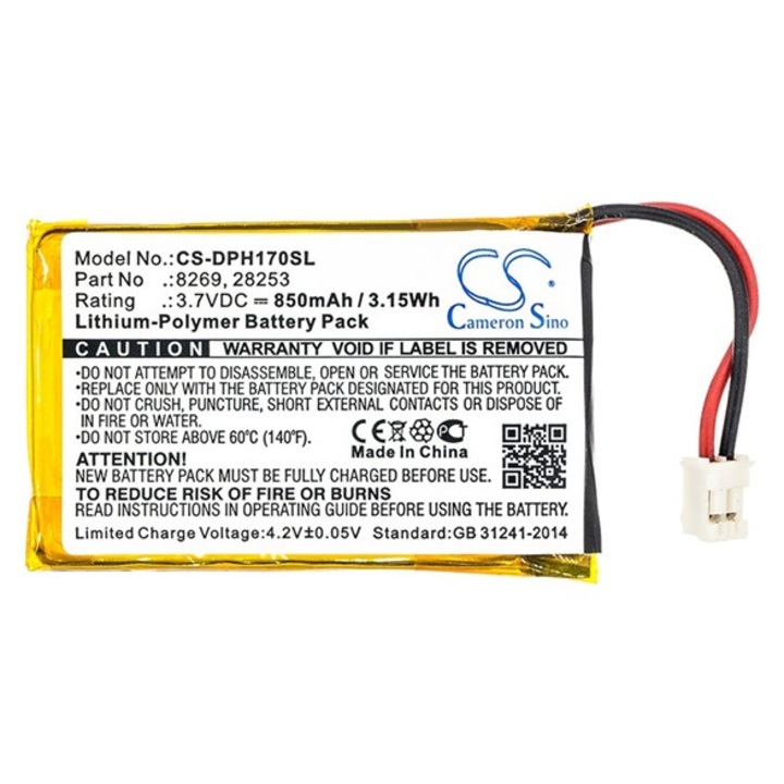 Cameron sino li-polymer akkumulátor, 3.7v, 850mAh, kompatibilis marmitek 28253 kompatibilis-vel