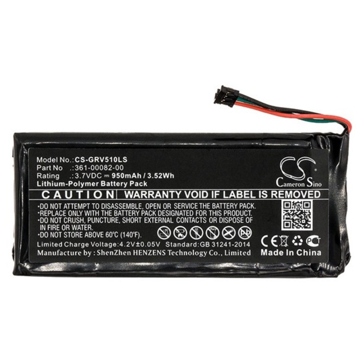 Cameron sino li-polymer akkumulátor, 3.7v, 950mAh, kompatibilis garmin 361-00082-00 kompatibilis-vel