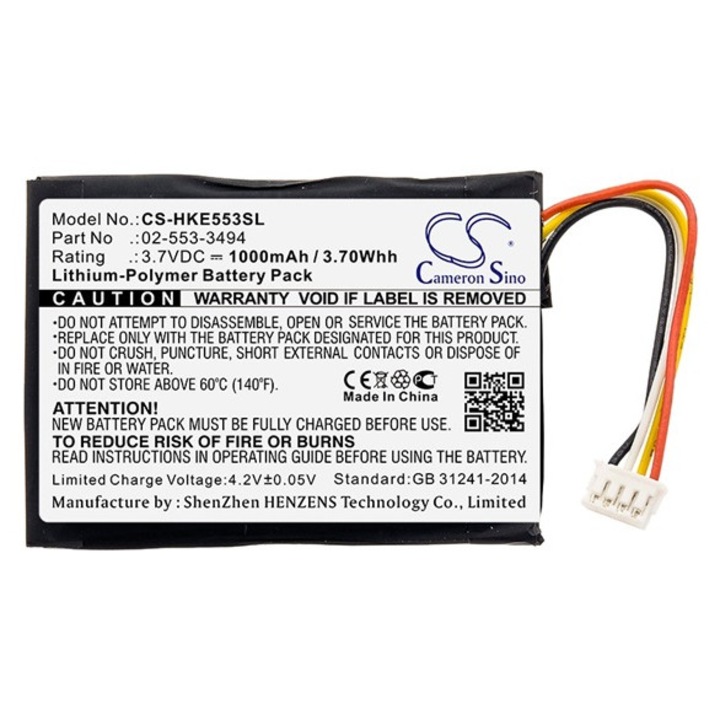 Cameron sino li-polymer akkumulátor, 3.7v, 1000mAh, kompatibilis harman, kardon 02-553-3494 kompatibilis-vel