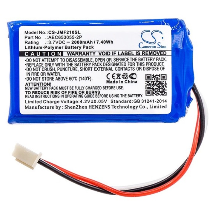 Cameron sino li-polymer akkumulátor, 3.7v, 2000mAh, kompatibilis jbl aec653055-2p kompatibilis-vel