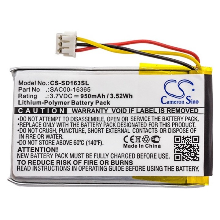 Cameron sino li-polymer akkumulátor, 3.7v, 950mAh, kompatibilis sportdog sac00-16365 kompatibilis-vel