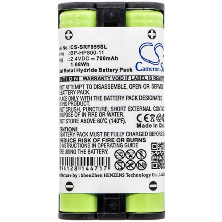 Cameron sino ni-mh akkumulátor, 2.4v, 700mAh, kompatibilis sony bp-hp800-11 kompatibilis-vel