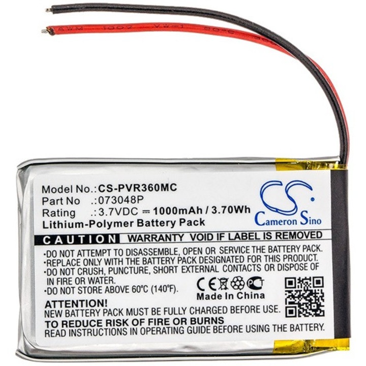 Cameron sino li-polymer akkumulátor, 3.7v, 1000mAh, kompatibilis polaroid 073048p kompatibilis-vel