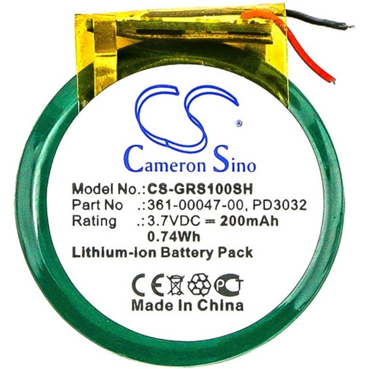 Cameron sino li-ion akkumulátor, 3.7v, 200mAh, kompatibilis garmin 361-00047-00 kompatibilis-vel