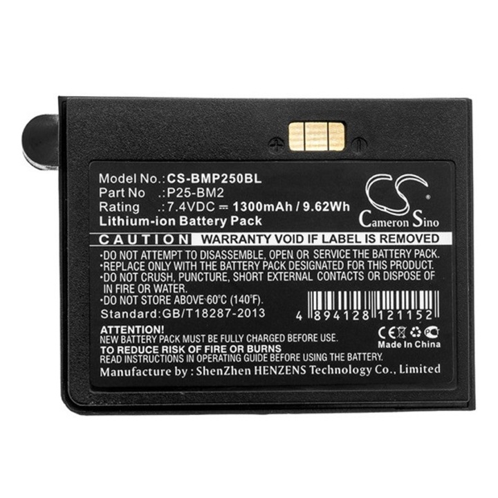 Cameron sino li-ion akkumulátor, 7.4v, 1300mAh, kompatibilis blue p25-bm2 kompatibilis-vel