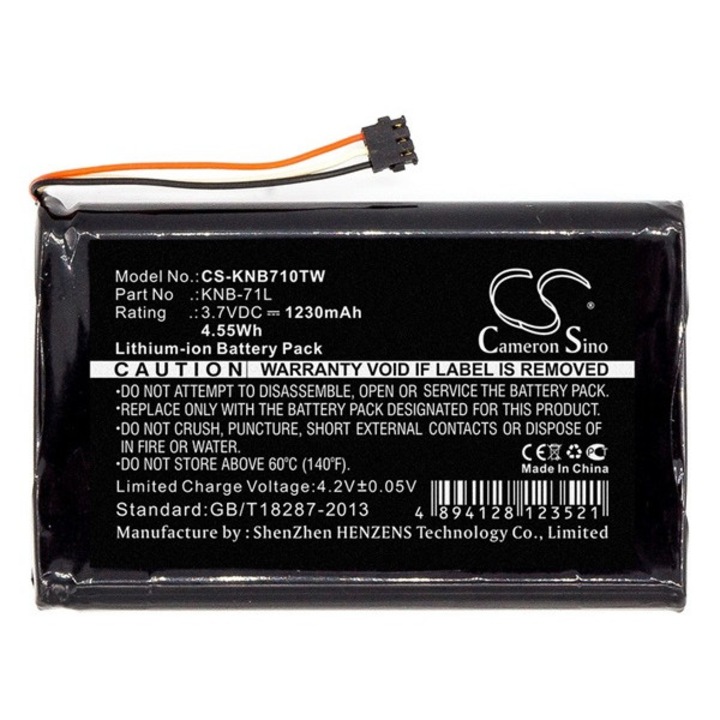 Cameron sino li-ion akkumulátor, 3.7v, 1230mAh, kompatibilis kenwood knb-71l kompatibilis-vel