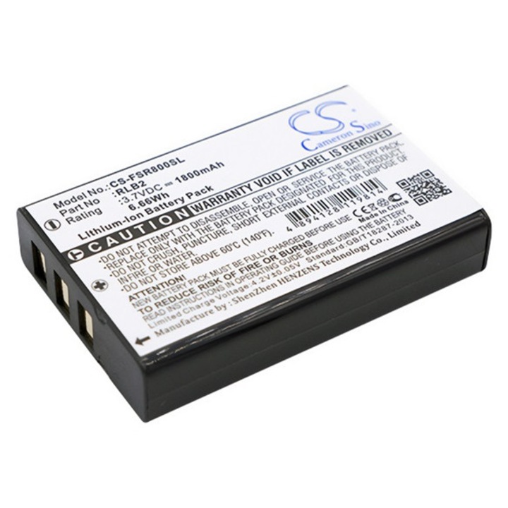 Cameron sino li-ion akkumulátor, 3.7v, 1800mAh, kompatibilis fieldpiece rlb2 kompatibilis-vel